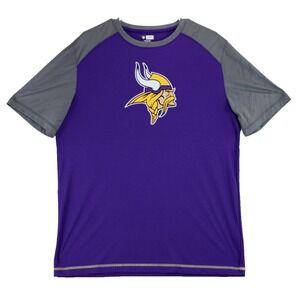 NFL Minnesota Vikings Team Apparel TX3 Cool Men's Purple Gray T-Shirt Size L